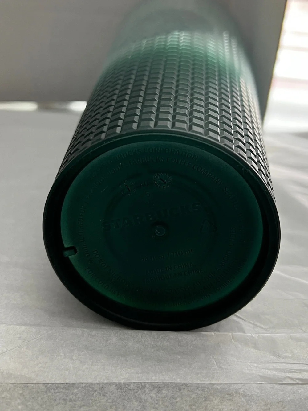 Starbucks Jade Green Ombre Grid Venti 24oz Cold Drinks Cup Tumbler